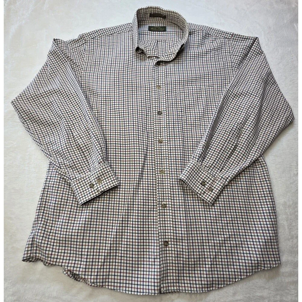 Orvis Mens Large Button Down Shirt Plaid Signature Collection